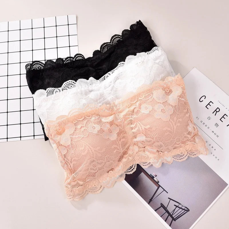 Peach Sorbet Lace Tube Top Organic Cotton Bra | Hypoallergenic - Allergy Friendly - Naturally Free