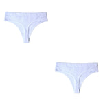 Peachy Tango 2Pcs Thongs Cotton Womens Underwear | Hypoallergenic - Allergy Friendly - Naturally Free