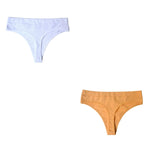 Peachy Tango 2Pcs Thongs Cotton Womens Underwear | Hypoallergenic - Allergy Friendly - Naturally Free