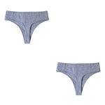 Peachy Tango 2Pcs Thongs Cotton Womens Underwear | Hypoallergenic - Allergy Friendly - Naturally Free