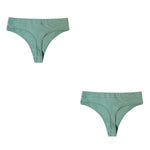 Peachy Tango 2Pcs Thongs Cotton Womens Underwear | Hypoallergenic - Allergy Friendly - Naturally Free