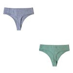 Peachy Tango 2Pcs Thongs Cotton Womens Underwear | Hypoallergenic - Allergy Friendly - Naturally Free