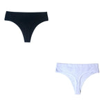 Peachy Tango 2Pcs Thongs Cotton Womens Underwear | Hypoallergenic - Allergy Friendly - Naturally Free