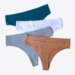 Peachy Tango 2Pcs Thongs Cotton Womens Underwear | Hypoallergenic - Allergy Friendly - Naturally Free