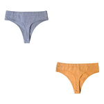 Peachy Tango 2Pcs Thongs Cotton Womens Underwear | Hypoallergenic - Allergy Friendly - Naturally Free