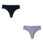 Peachy Tango 2Pcs Thongs Cotton Womens Underwear | Hypoallergenic - Allergy Friendly - Naturally Free