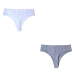 Peachy Tango 2Pcs Thongs Cotton Womens Underwear | Hypoallergenic - Allergy Friendly - Naturally Free