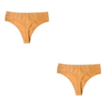 Peachy Tango 2Pcs Thongs Cotton Womens Underwear | Hypoallergenic - Allergy Friendly - Naturally Free