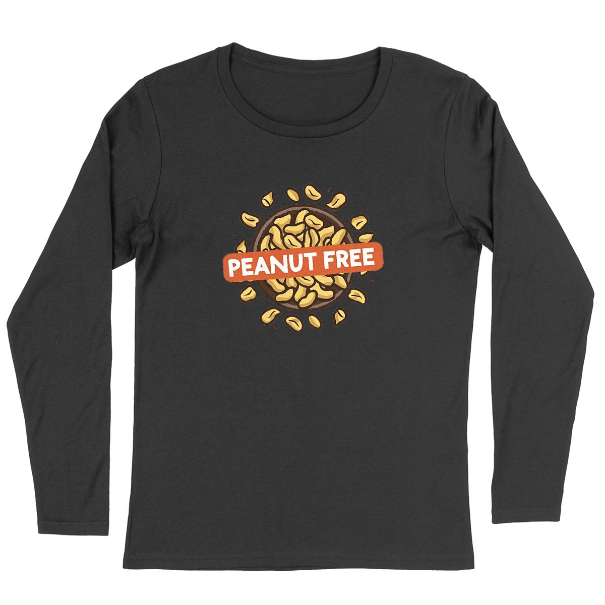 Peanut Free Long Sleeve Organic Cotton Graphic Shirt | Hypoallergenic - Allergy Friendly - Naturally Free