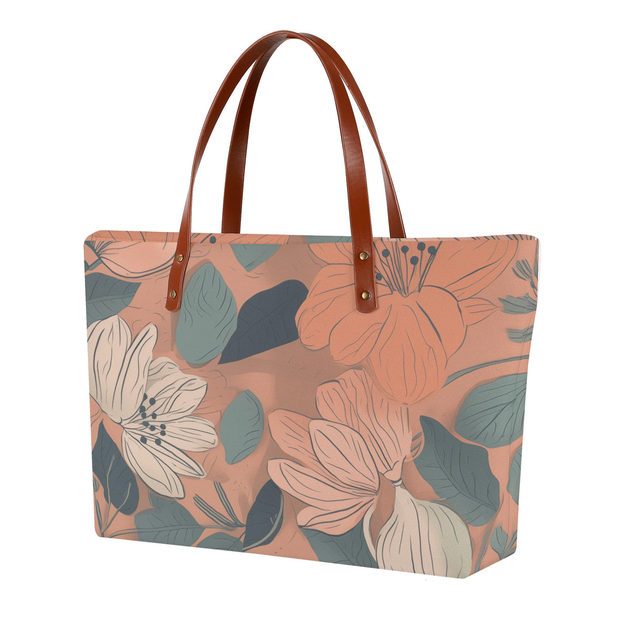 Petal Pink Floral Vegan Leather Tote Bag | Hypoallergenic - Allergy Friendly - Naturally Free