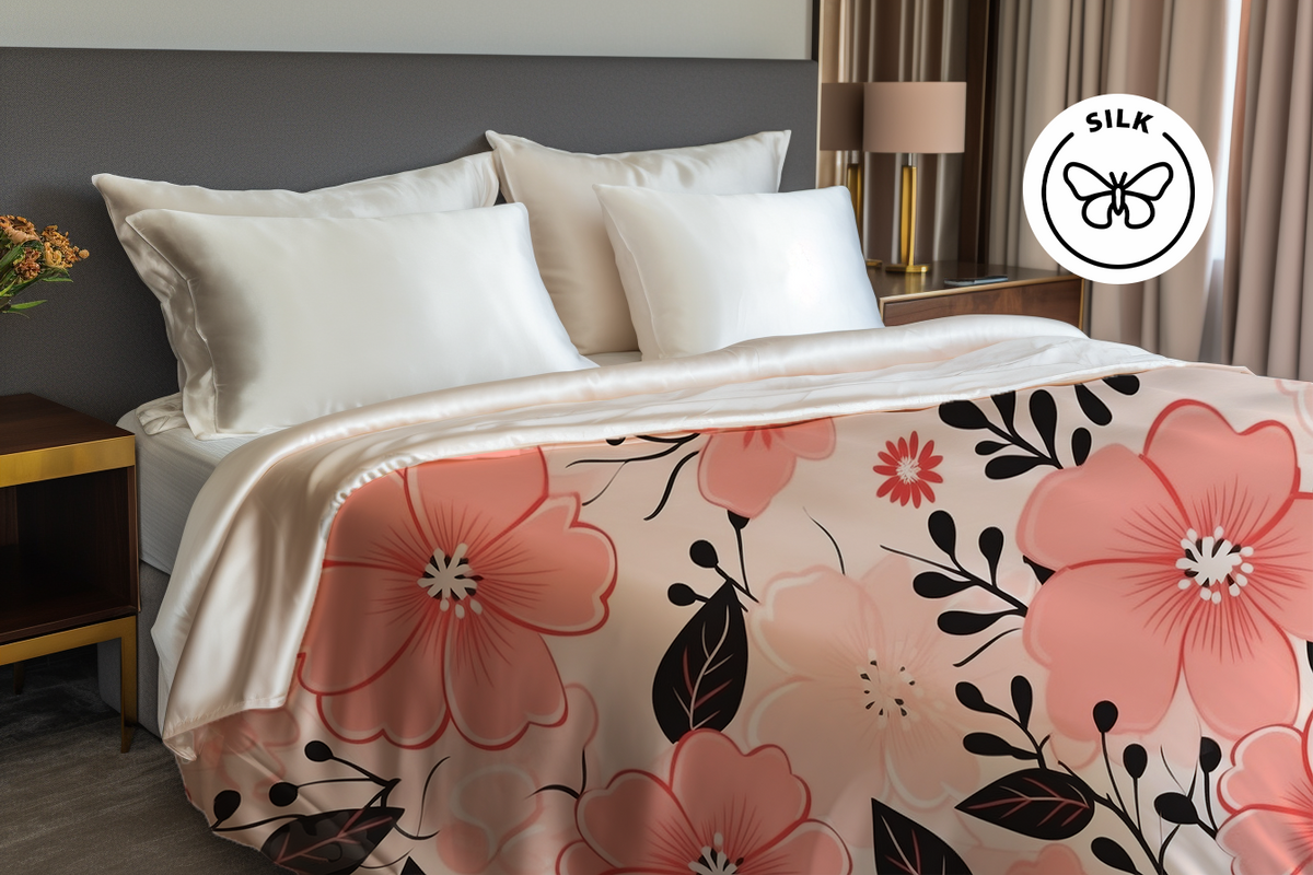 Pink Blossom Floral Duvet Cover | Hypoallergenic - Allergy Friendly - Naturally Free