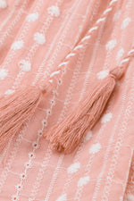 Pink Dahlia Tassel 100% Cotton Blouse | Hypoallergenic - Allergy Friendly - Naturally Free