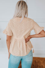 Pink Dahlia Tassel 100% Cotton Blouse | Hypoallergenic - Allergy Friendly - Naturally Free