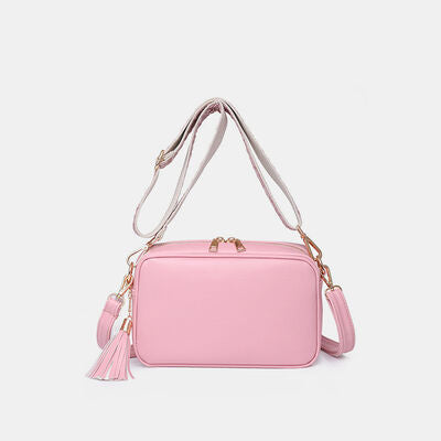 Pink Horizon Tassel Vegan Leather Crossbody Bag | Hypoallergenic - Allergy Friendly - Naturally Free