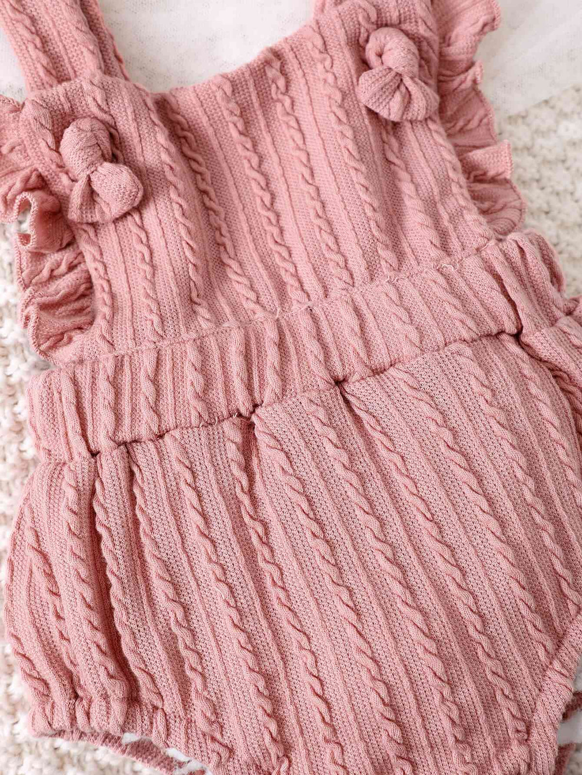 Pink Melon Sleeveless Bowtie Cotton Baby Girls Romper | Hypoallergenic - Allergy Friendly - Naturally Free