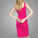 Pink Peony Slim Fit Midi Organic Cotton Dress | Hypoallergenic - Allergy Friendly - Naturally Free