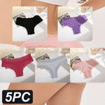 Plum Medley 5 Pcs Lace G String Cotton Underwear | Hypoallergenic - Allergy Friendly - Naturally Free