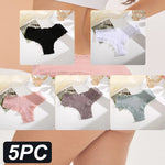 Plum Medley 5 Pcs Lace G String Cotton Underwear | Hypoallergenic - Allergy Friendly - Naturally Free