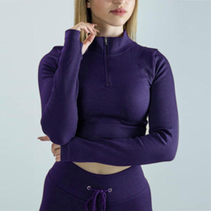 Plum Performance Cropped Top & Pant Organic Cotton Womens Womens Womens Womens Activewear Set | Hypoallergenic - Allergy Friendly - Naturally Free
