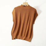 Pumpkin Spice Mulberry Silk Cashmere Sweater Vest | Hypoallergenic - Allergy Friendly - Naturally Free