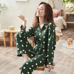 Strawberry Harvest Polka Dot Cotton Womens Pajama Set