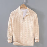 Riverside Coast Zipper Knit 100% Cotton Mens Sweater | Hypoallergenic - Allergy Friendly - Naturally Free