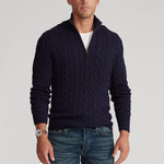 Riverside Coast Zipper Knit 100% Cotton Mens Sweater | Hypoallergenic - Allergy Friendly - Naturally Free