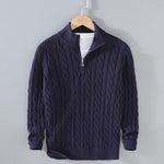 Riverside Coast Zipper Knit 100% Cotton Mens Sweater | Hypoallergenic - Allergy Friendly - Naturally Free