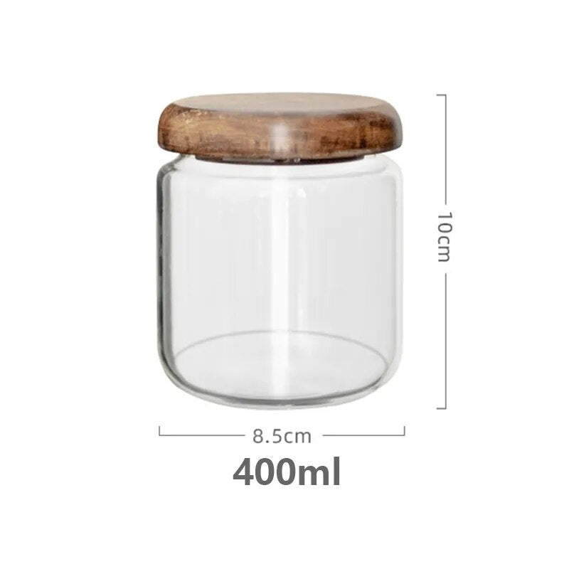 Rustic Harvest Glass Food Storage Containers With Wood Lid | Hypoallergenic - Allergy Friendly - Naturally Free