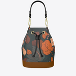 Rustic Leaf 100% Leather Bucket Bag | Hypoallergenic - Allergy Friendly - Naturally Free