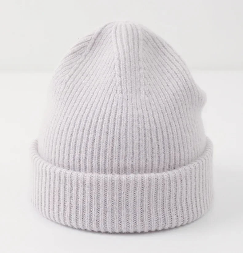 Snow Mountain Knit Beanie 100% Wool Hat