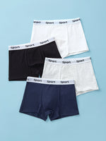 Blue Agave Sport 4pcs Cotton Boys Boxer Briefs