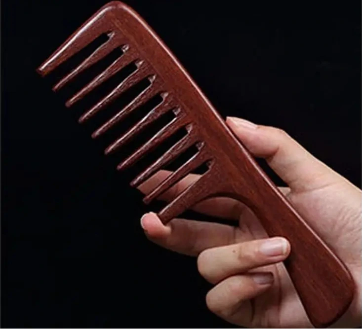 1Pc Sandalwood Handmade Wide Tooth Wooden Hair Comb