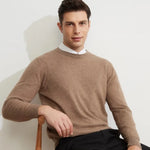 Coffee Spice Knit 100% Cashmere Mens Sweater Men