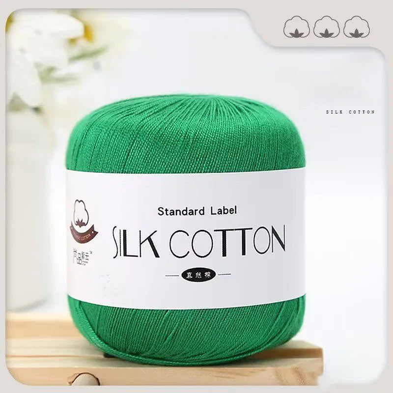 Lace Thread Silk Cotton Thread Pure Hand-woven Doll Material Package Crochet Wool Ball Worsted Silk Cotton 100%