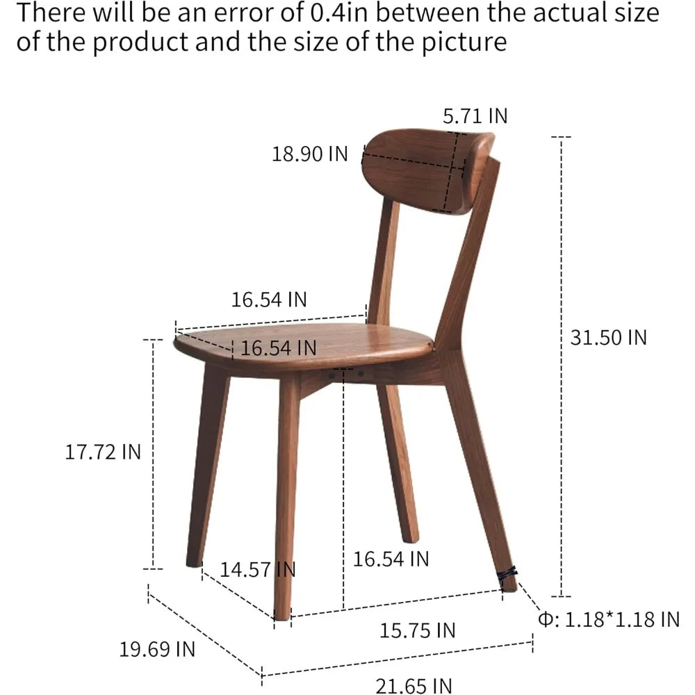 Modern Dining Chairs Set of 6,Solid Oak Wood Dining Chair with Comfortable Backrest,Sturdy Wooden Chairs for Kitchen,Dining Room