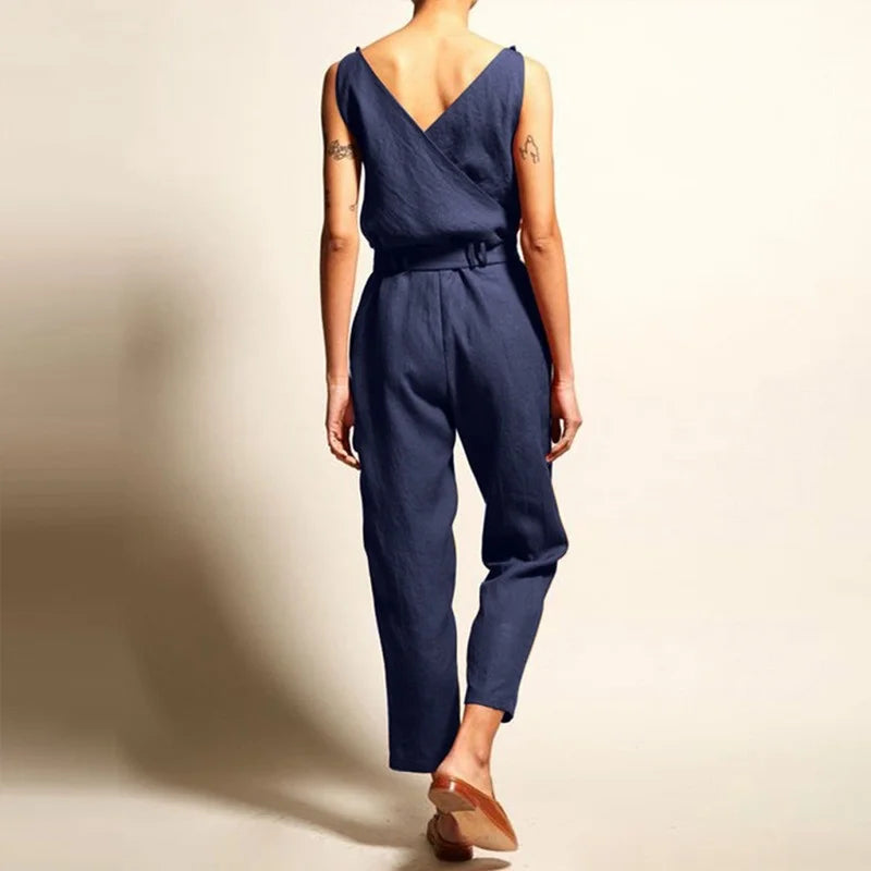 Agave Fields 100% Linen Womens Jumpsuit