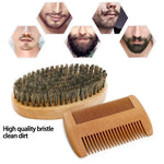 Man Beard Brush Soft Boar Bristle Barber Shaving Brush Hair Combs Professional Men Mustache Comb Kit With Gifts Bag Hair Combs