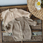 Sand Desert Knit Cotton Baby Sweater & Shorts Set