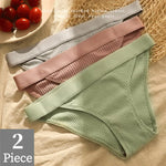 Pastel Green Comfort Stripes 2 Pcs Cotton Womens Underwear