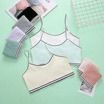 Spring Fushia 4Pcs Wireless Cotton Girls Bra