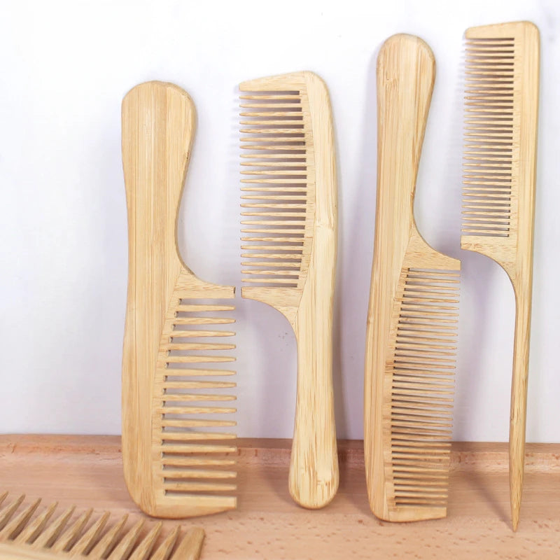 Natural Strands Detangling Anti-Static Bamboo Wide Tooth Combs For Curly Hair