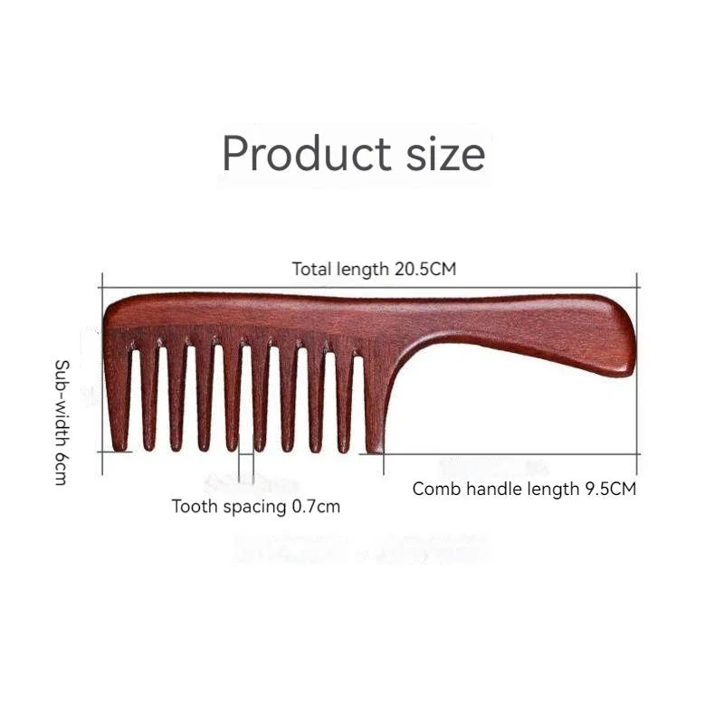 1Pc Sandalwood Handmade Wide Tooth Wooden Hair Comb