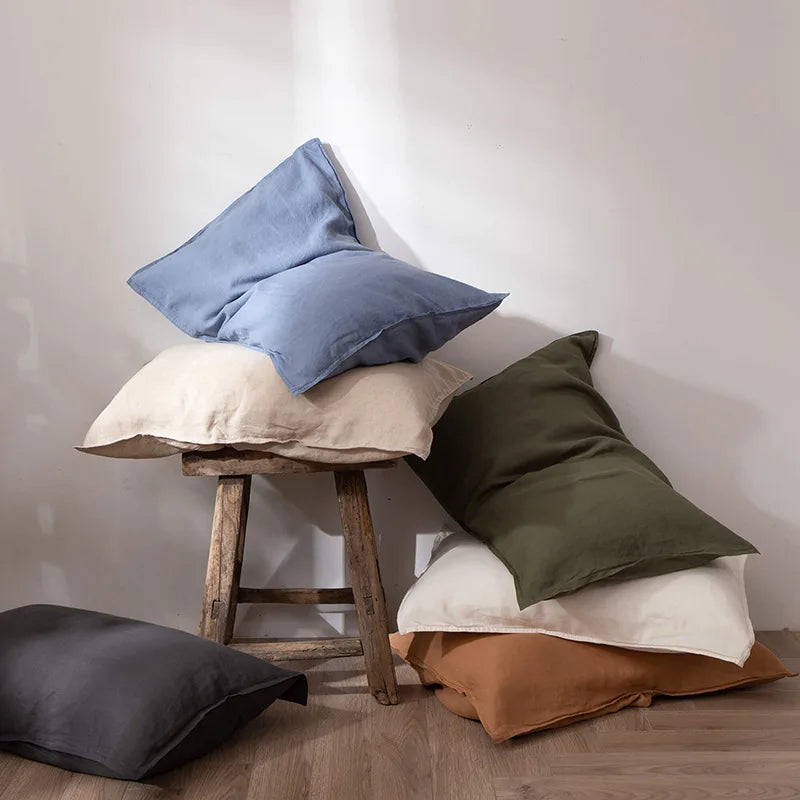 Natural Earth Envelope 2Pcs 100% Pure Linen Pillowcases