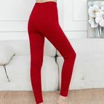 and Winter New Women's 100% Pure Wool Pants Double Layer Thickened Leggings Tight Thermal Pants High Waist