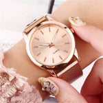 Exquisite Gem Quartz Stainless Steel Womens Watch