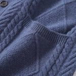 100% Merino wool Cardigan Fall/winter new cashmere sweater men's V-neck cardigan warm bottom knit shirt top