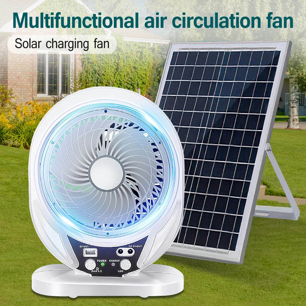 Energy Savers Rechargeable Camping Solar Powered Fan