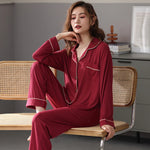 Red Grapes Viscose Womens Pajama Set