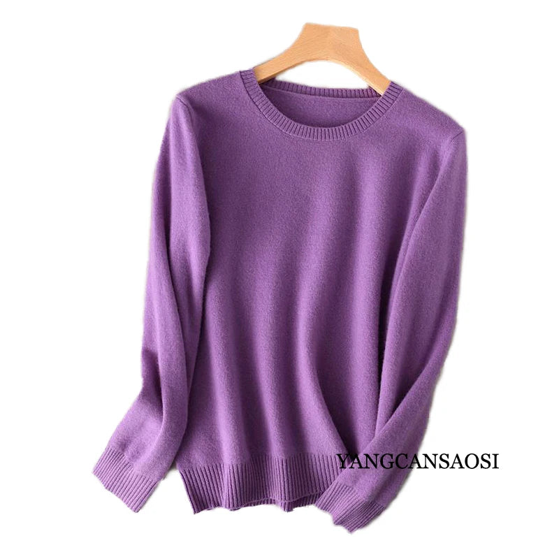 Women's Round Neck Cashmere Sweater Base Layer Underneath Sweater Sweater Women's and Winter New Style